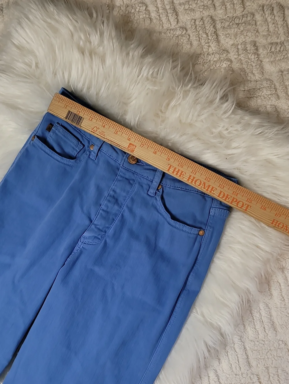 Judy Blue Garment Dyed High Rise Crop Wide Leg Jean Womens 7/28 Sky Blue Preppy